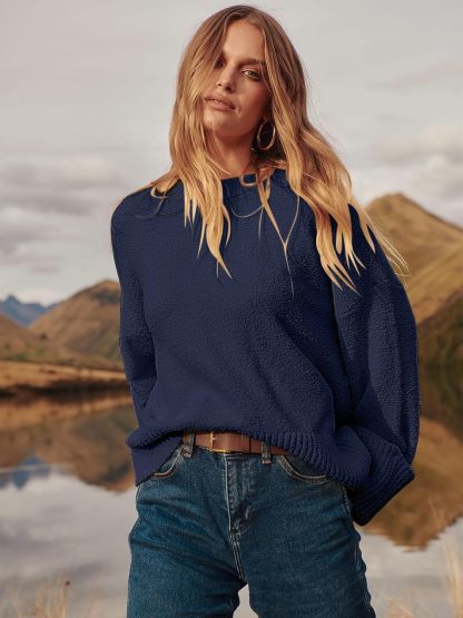 Women's Oversized Sweaters 2025 Long Sleeve Fuzzy Knit Casual Chunky Pullover Sweater Fall Outfits Clothes