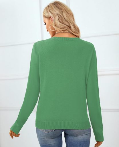 Women's Sweater 100% Cotton Long Sleeeve Pullover Sweater Soft Lightweight Knit Tops 