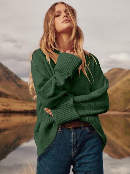Women's Oversized Sweaters 2025 Long Sleeve Fuzzy Knit Casual Chunky Pullover Sweater Fall Outfits Clothes