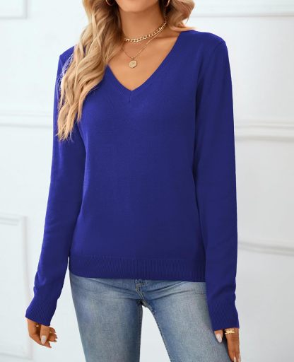 Women's Sweater 100% Cotton Long Sleeeve Pullover Sweater Soft Lightweight Knit Tops 