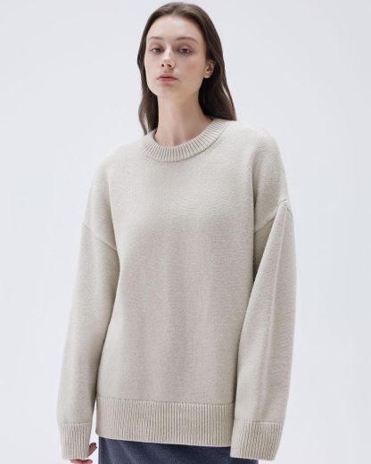 Women Cashmere Oversized Long Sleeve Pullover Sweater Crew Neck Jumpers