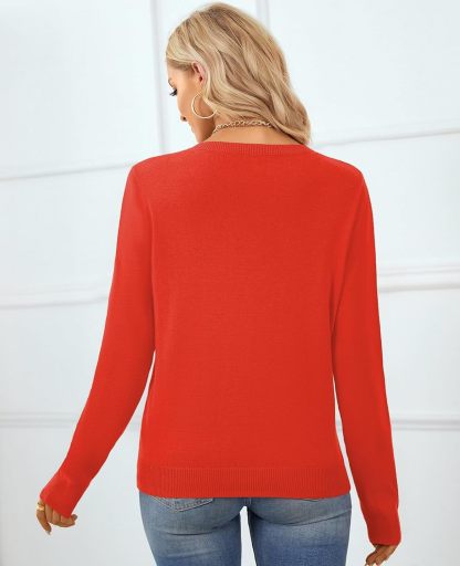 Women's Sweater 100% Cotton Long Sleeeve Pullover Sweater Soft Lightweight Knit Tops 