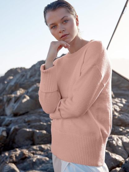 Women's Oversized Sweaters 2025 Long Sleeve Fuzzy Knit Casual Chunky Pullover Sweater Fall Outfits Clothes