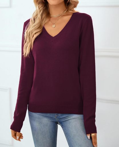 Women's Sweater 100% Cotton Long Sleeeve Pullover Sweater Soft Lightweight Knit Tops 