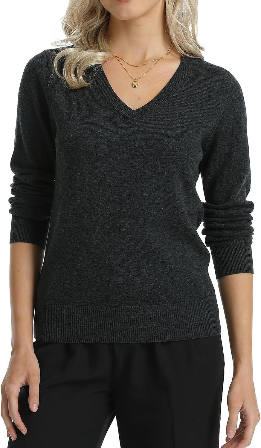 Women's Sweater 100% Cotton Long Sleeeve Pullover Sweater Soft Lightweight Knit Tops 