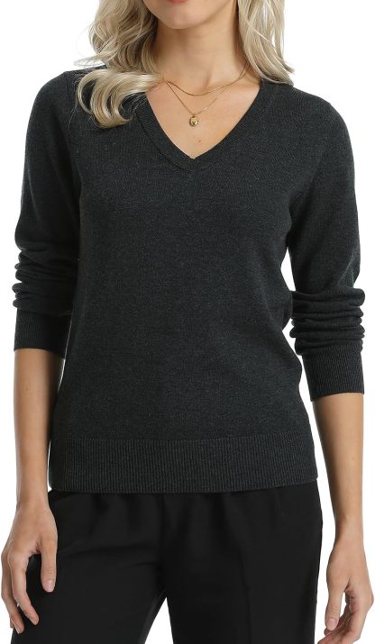 Women's Sweater 100% Cotton Long Sleeeve Pullover Sweater Soft Lightweight Knit Tops 