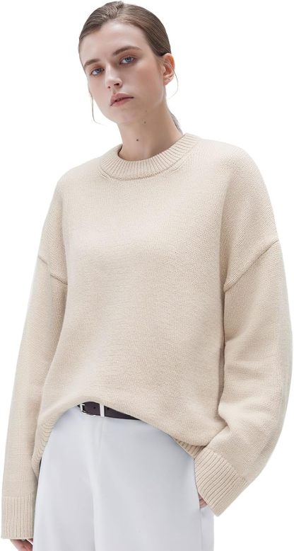 Women Cashmere Oversized Long Sleeve Pullover Sweater Crew Neck Jumpers