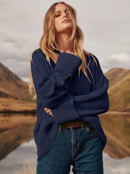 Women's Oversized Sweaters 2025 Long Sleeve Fuzzy Knit Casual Chunky Pullover Sweater Fall Outfits Clothes