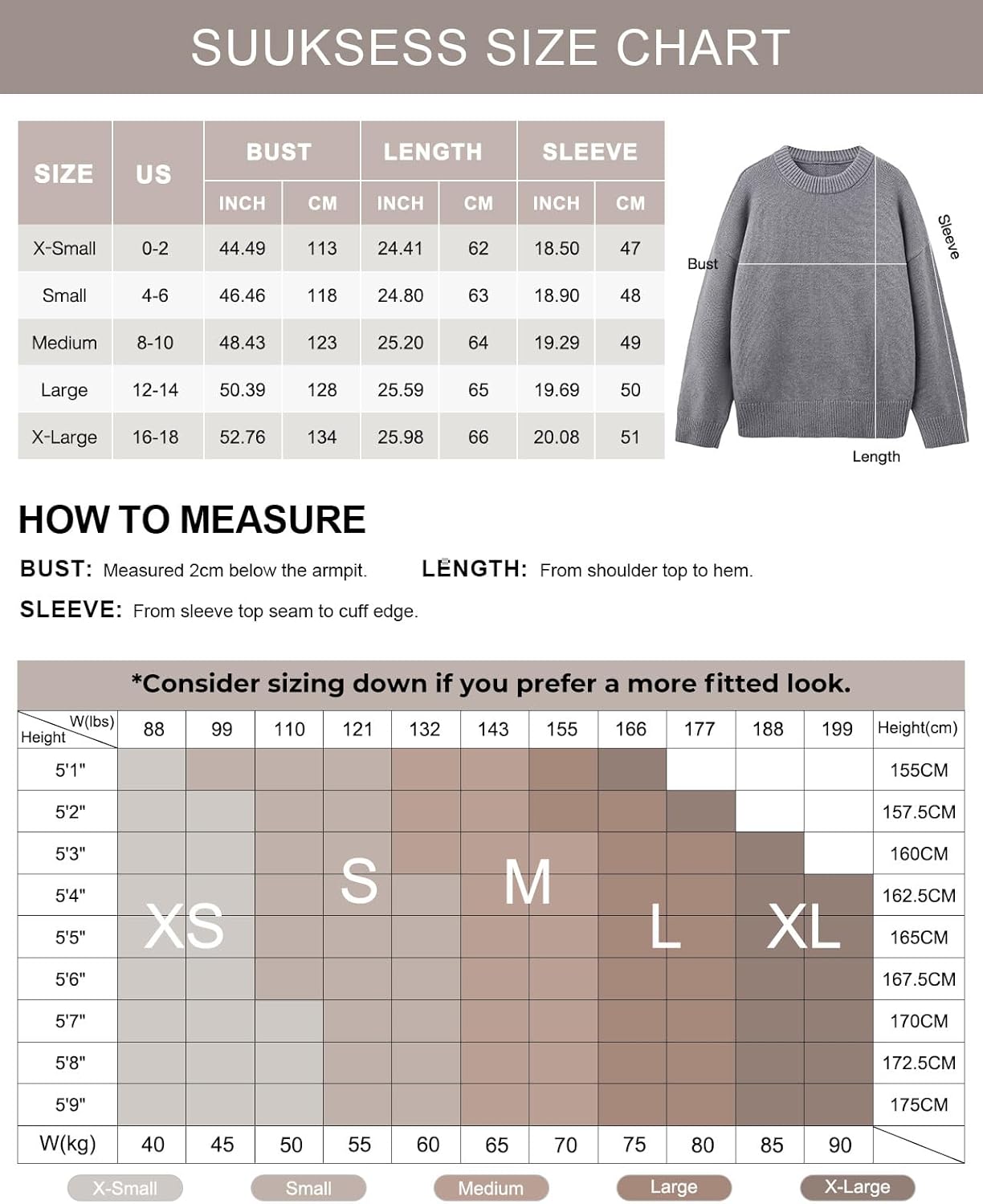 Women Cashmere Oversized Long Sleeve Pullover Sweater Crew Neck Jumpers