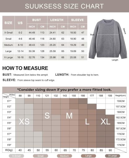 Women Cashmere Oversized Long Sleeve Pullover Sweater Crew Neck Jumpers