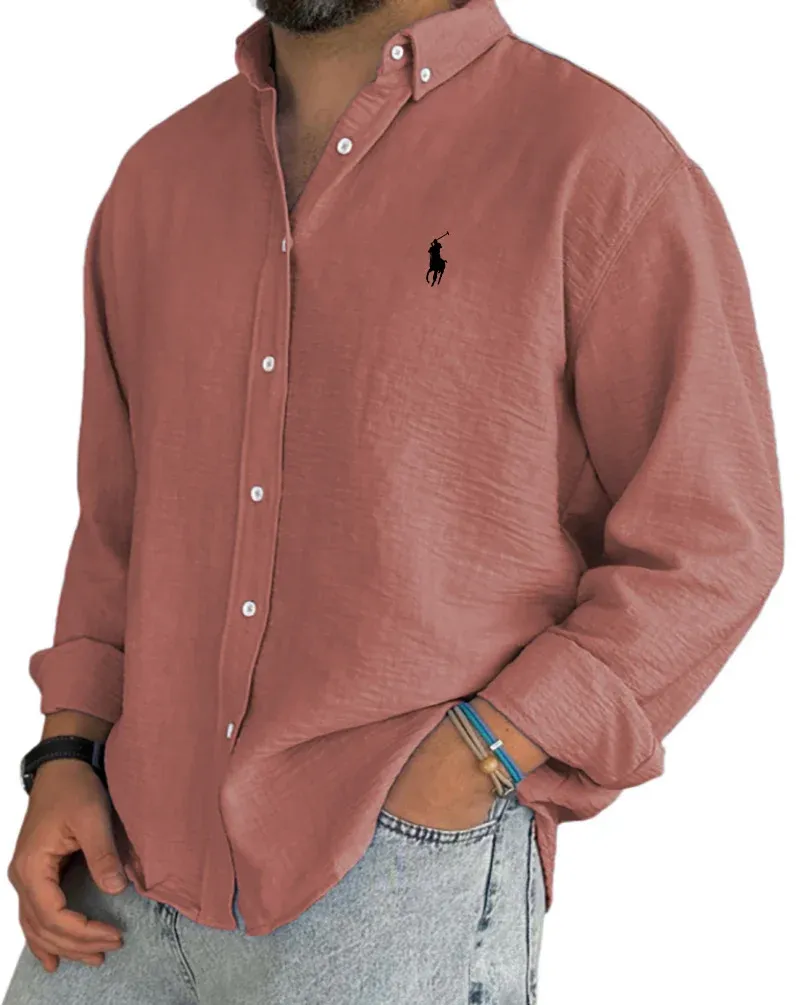 Men's Linen Cotton Button Down Shirt