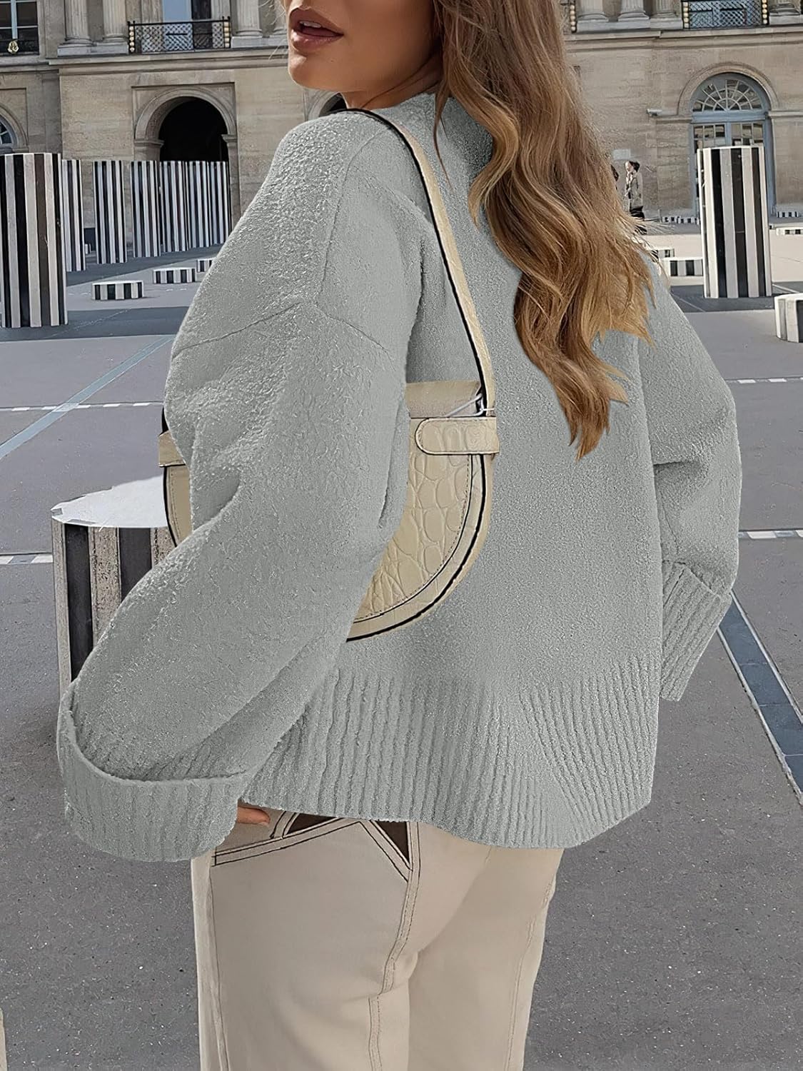 Women's Oversized Sweaters 2025 Long Sleeve Fuzzy Knit Casual Chunky Pullover Sweater Fall Outfits Clothes