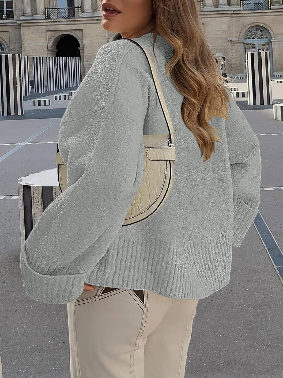 Women's Oversized Sweaters 2025 Long Sleeve Fuzzy Knit Casual Chunky Pullover Sweater Fall Outfits Clothes