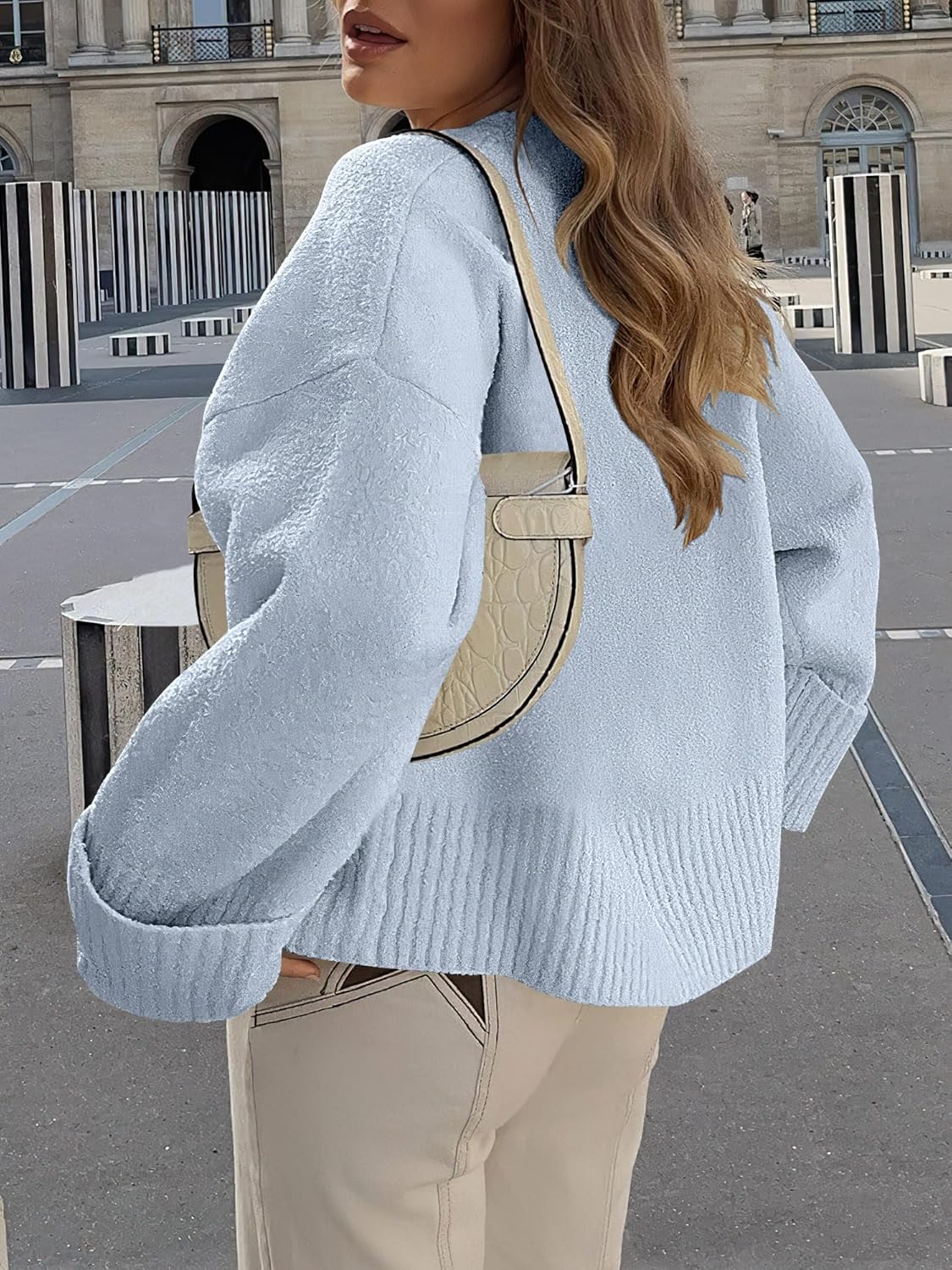 Women's Oversized Sweaters 2025 Long Sleeve Fuzzy Knit Casual Chunky Pullover Sweater Fall Outfits Clothes