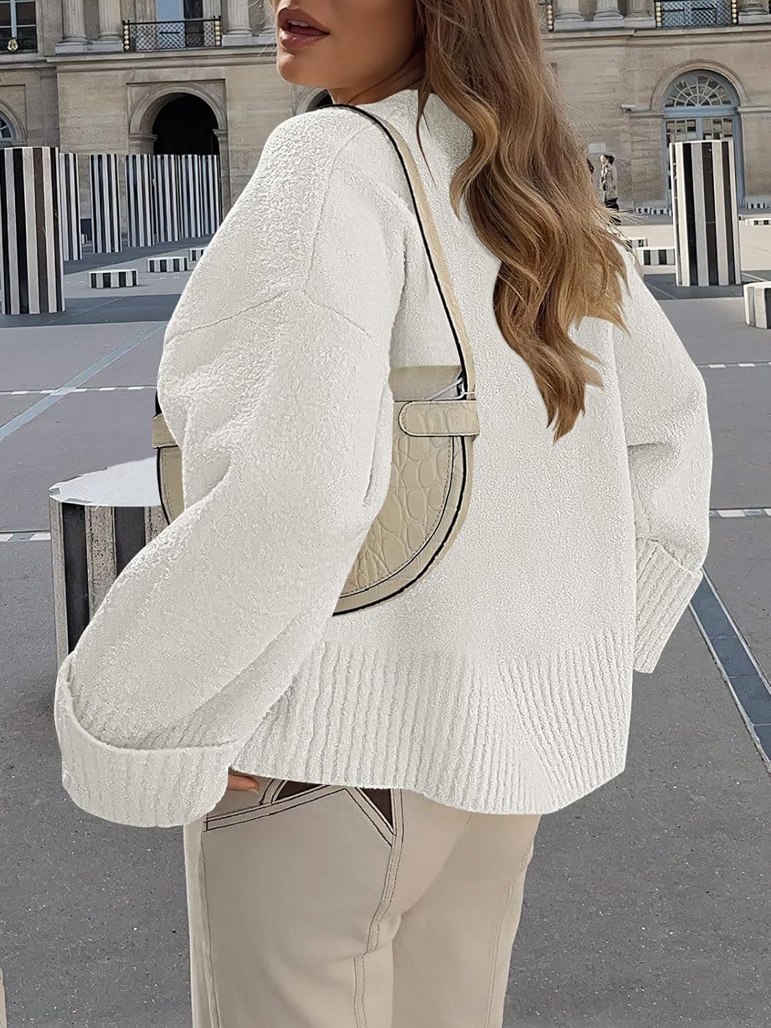 Women's Oversized Sweaters 2025 Long Sleeve Fuzzy Knit Casual Chunky Pullover Sweater Fall Outfits Clothes