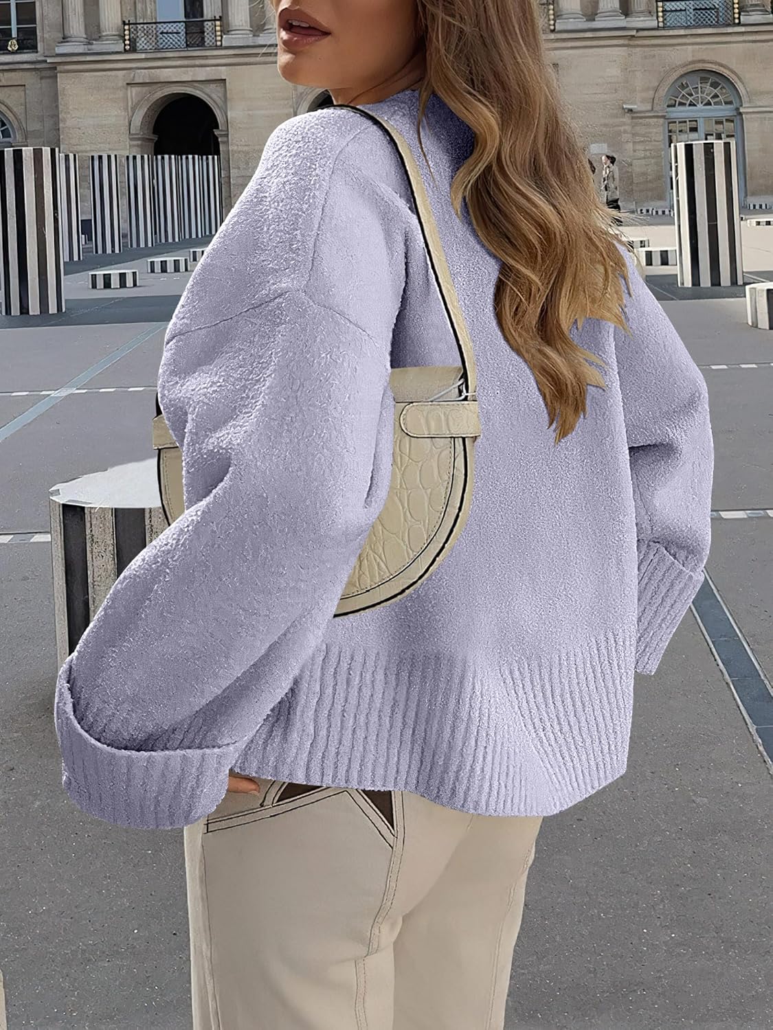 Women's Oversized Sweaters 2025 Long Sleeve Fuzzy Knit Casual Chunky Pullover Sweater Fall Outfits Clothes