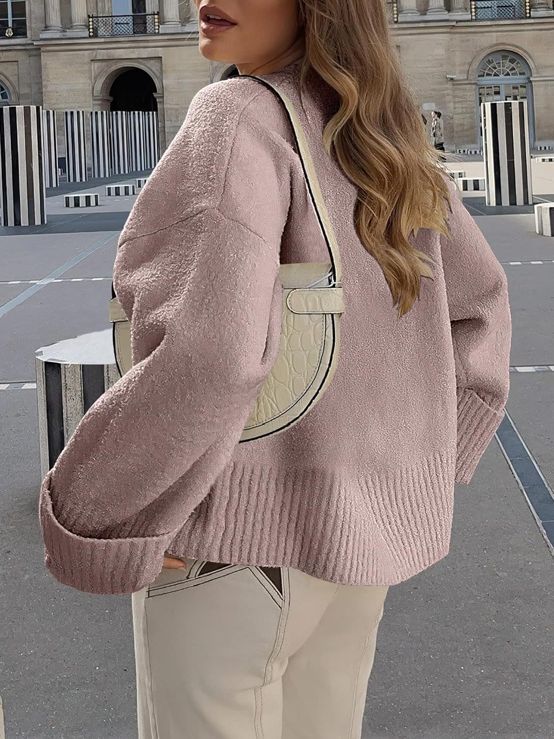 Women's Oversized Sweaters 2025 Long Sleeve Fuzzy Knit Casual Chunky Pullover Sweater Fall Outfits Clothes