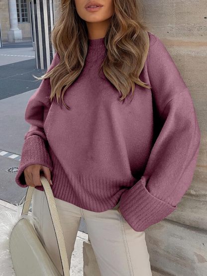 Women's Oversized Sweaters 2025 Long Sleeve Fuzzy Knit Casual Chunky Pullover Sweater Fall Outfits Clothes