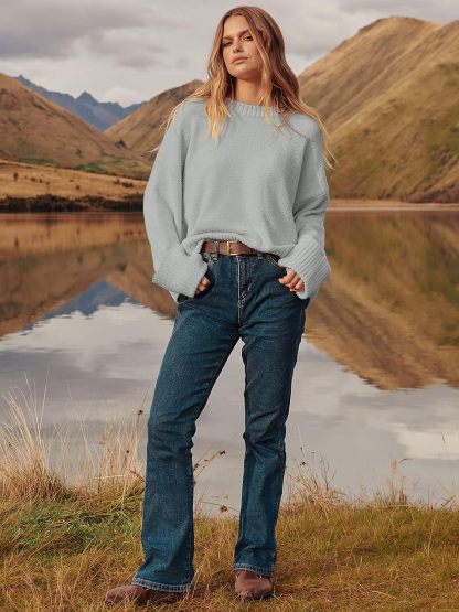 Women's Oversized Sweaters 2025 Long Sleeve Fuzzy Knit Casual Chunky Pullover Sweater Fall Outfits Clothes