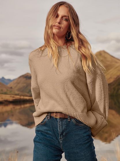 Women's Oversized Sweaters 2025 Long Sleeve Fuzzy Knit Casual Chunky Pullover Sweater Fall Outfits Clothes
