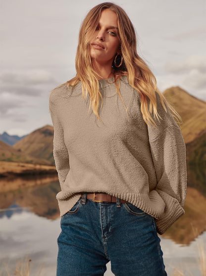 Women's Oversized Sweaters 2025 Long Sleeve Fuzzy Knit Casual Chunky Pullover Sweater Fall Outfits Clothes