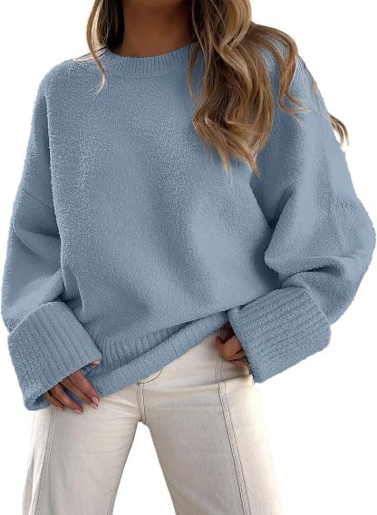 Women's Oversized Sweaters 2025 Long Sleeve Fuzzy Knit Casual Chunky Pullover Sweater Fall Outfits Clothes
