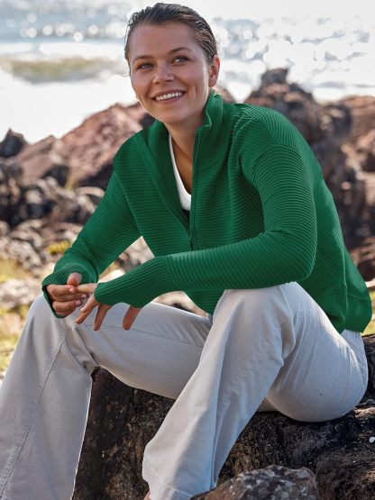 Womens Long Sleeve Quarter Zip Pullover Sweater Casual Loose V Neck Collared Ribbed Knit Jumper Tops Thumb Hole