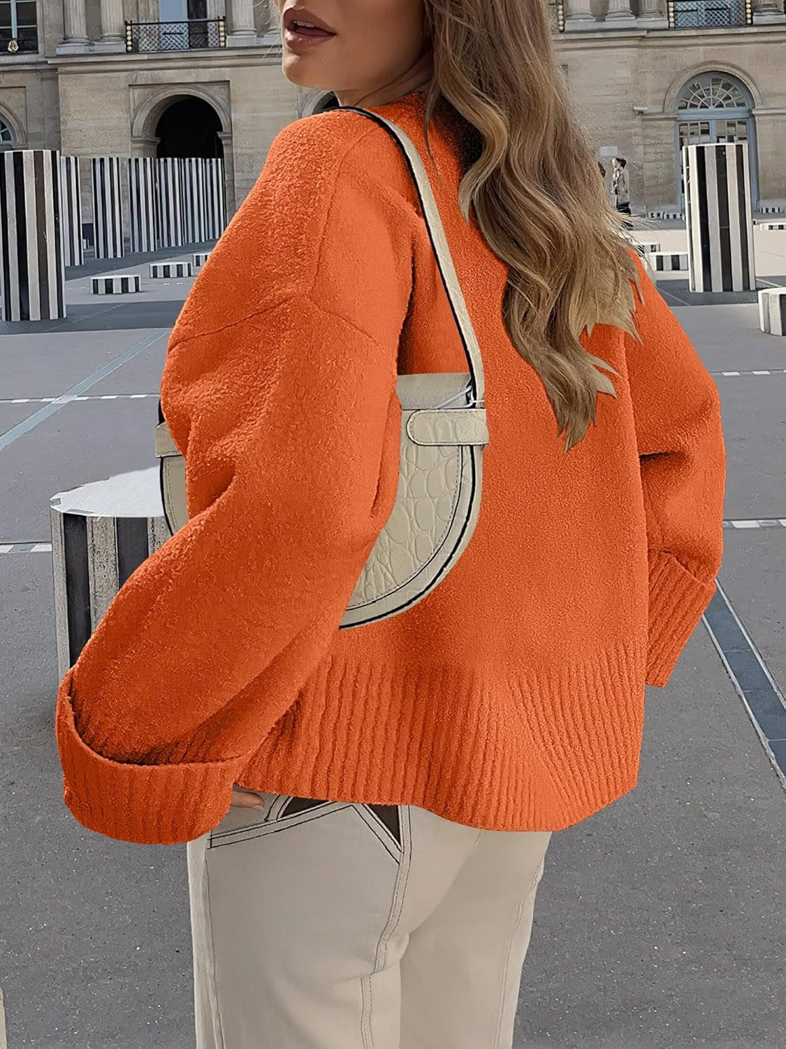 Women's Oversized Sweaters 2025 Long Sleeve Fuzzy Knit Casual Chunky Pullover Sweater Fall Outfits Clothes