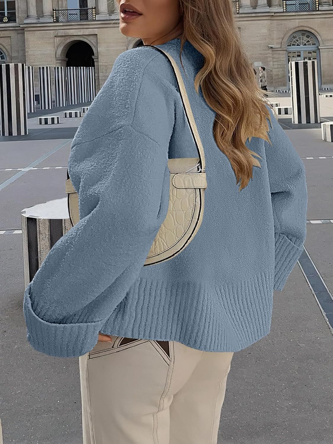 Women's Oversized Sweaters 2025 Long Sleeve Fuzzy Knit Casual Chunky Pullover Sweater Fall Outfits Clothes