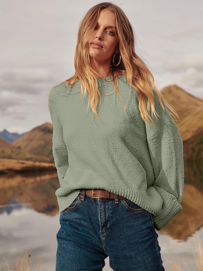 Women's Oversized Sweaters 2025 Long Sleeve Fuzzy Knit Casual Chunky Pullover Sweater Fall Outfits Clothes