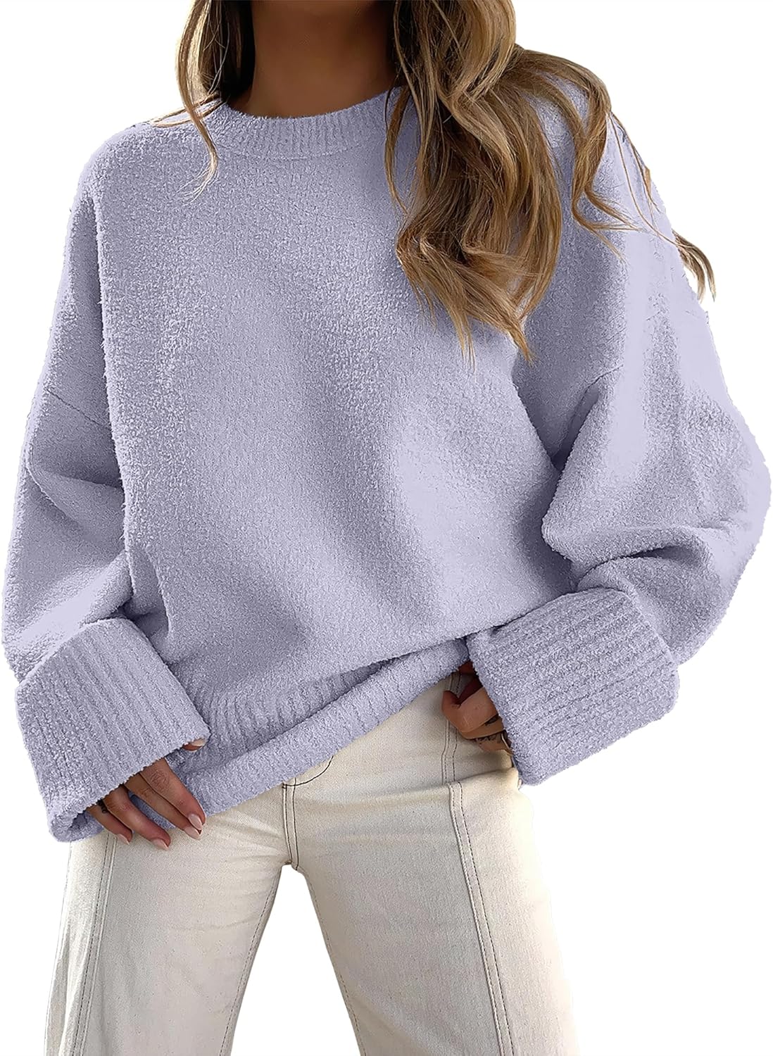 Women's Oversized Sweaters 2025 Long Sleeve Fuzzy Knit Casual Chunky Pullover Sweater Fall Outfits Clothes