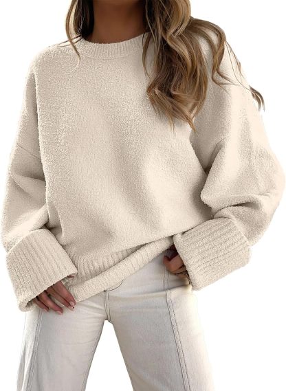Women's Oversized Sweaters 2025 Long Sleeve Fuzzy Knit Casual Chunky Pullover Sweater Fall Outfits Clothes