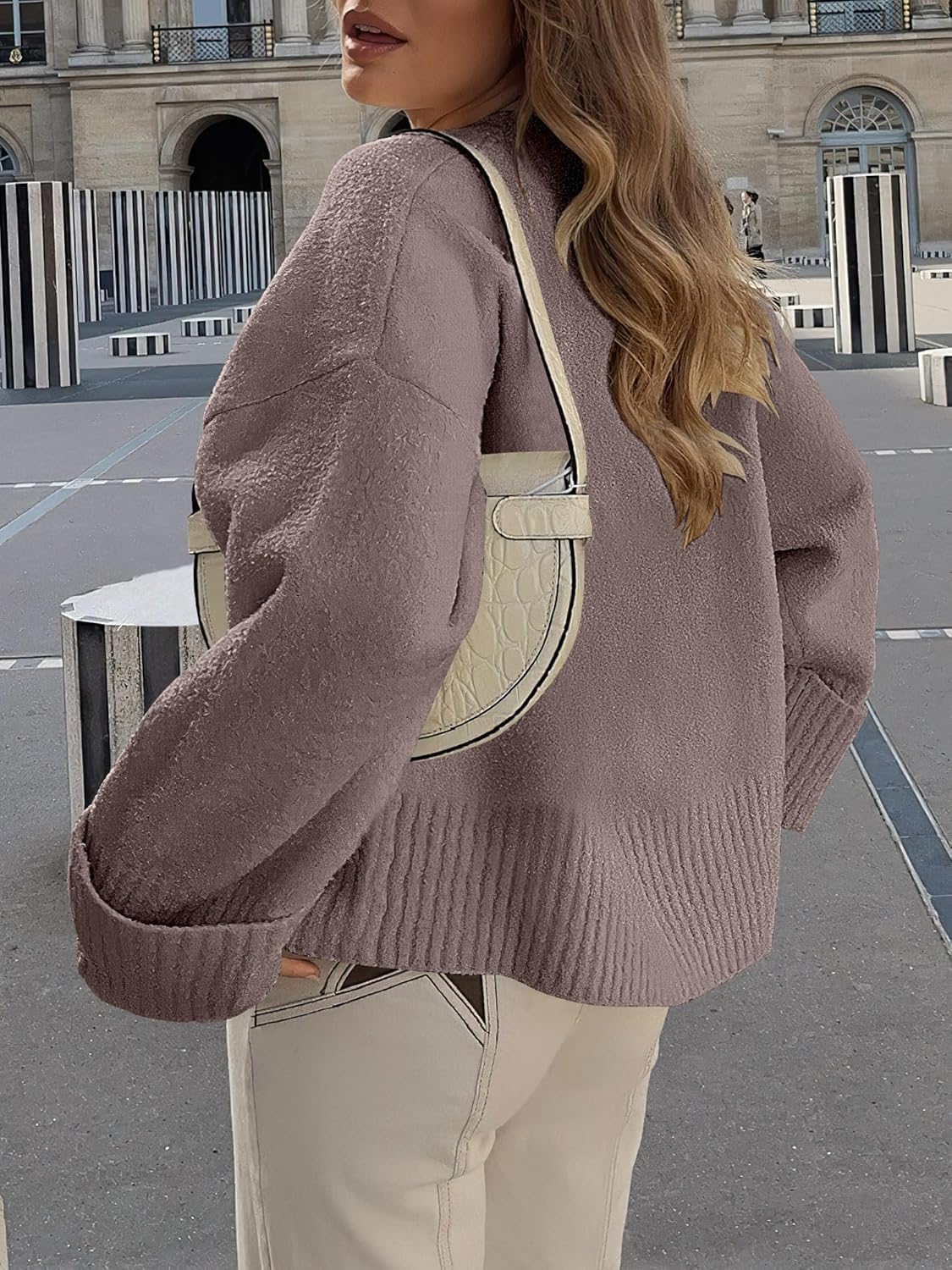 Women's Oversized Sweaters 2025 Long Sleeve Fuzzy Knit Casual Chunky Pullover Sweater Fall Outfits Clothes