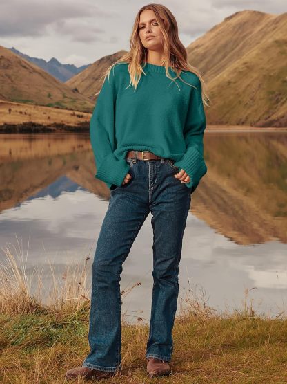 Women's Oversized Sweaters 2025 Long Sleeve Fuzzy Knit Casual Chunky Pullover Sweater Fall Outfits Clothes