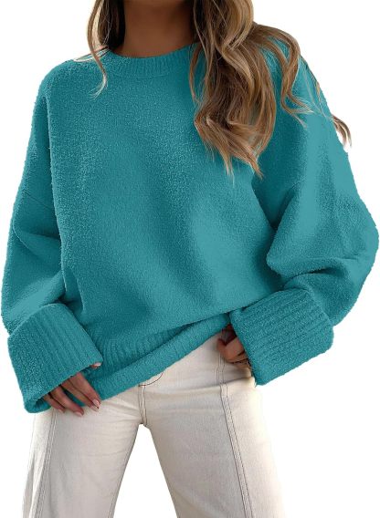 Women's Oversized Sweaters 2025 Long Sleeve Fuzzy Knit Casual Chunky Pullover Sweater Fall Outfits Clothes