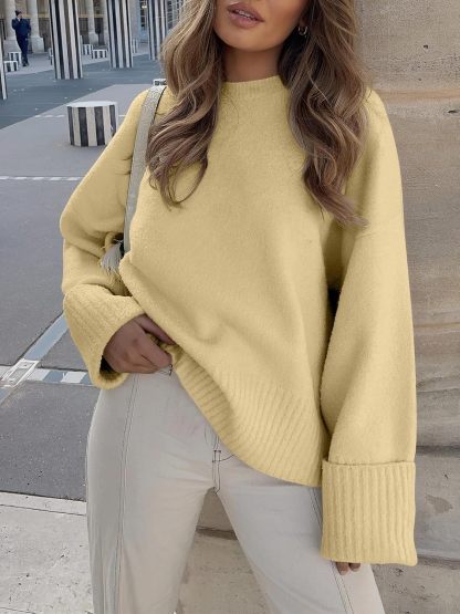 Women's Oversized Sweaters 2025 Long Sleeve Fuzzy Knit Casual Chunky Pullover Sweater Fall Outfits Clothes