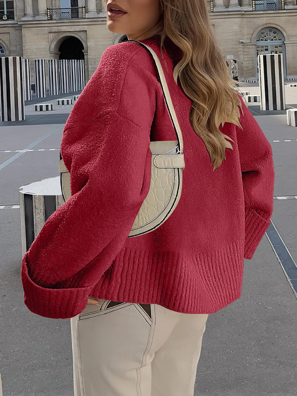 Women's Oversized Sweaters 2025 Long Sleeve Fuzzy Knit Casual Chunky Pullover Sweater Fall Outfits Clothes