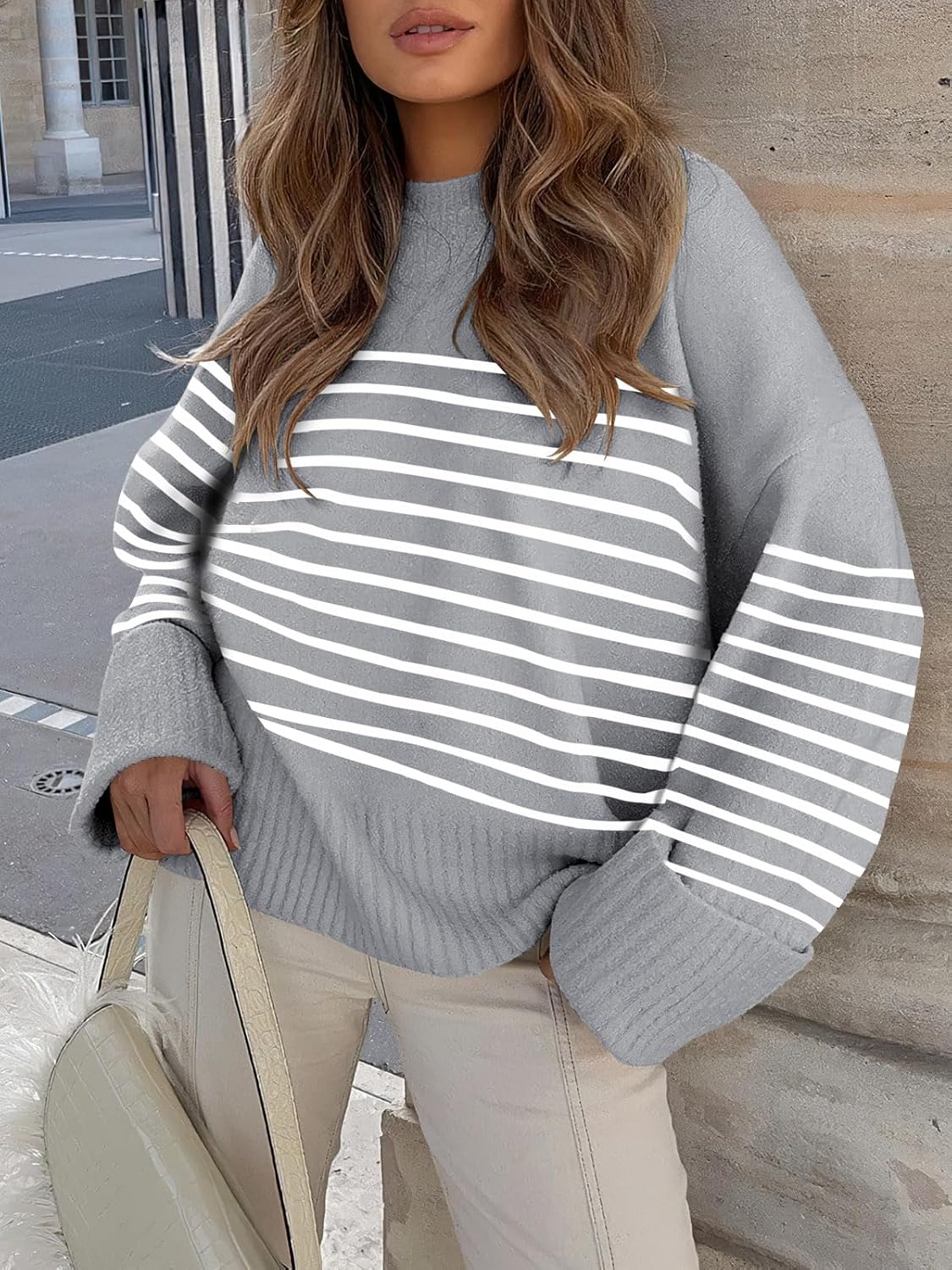 Women's Oversized Sweaters 2025 Long Sleeve Fuzzy Knit Casual Chunky Pullover Sweater Fall Outfits Clothes