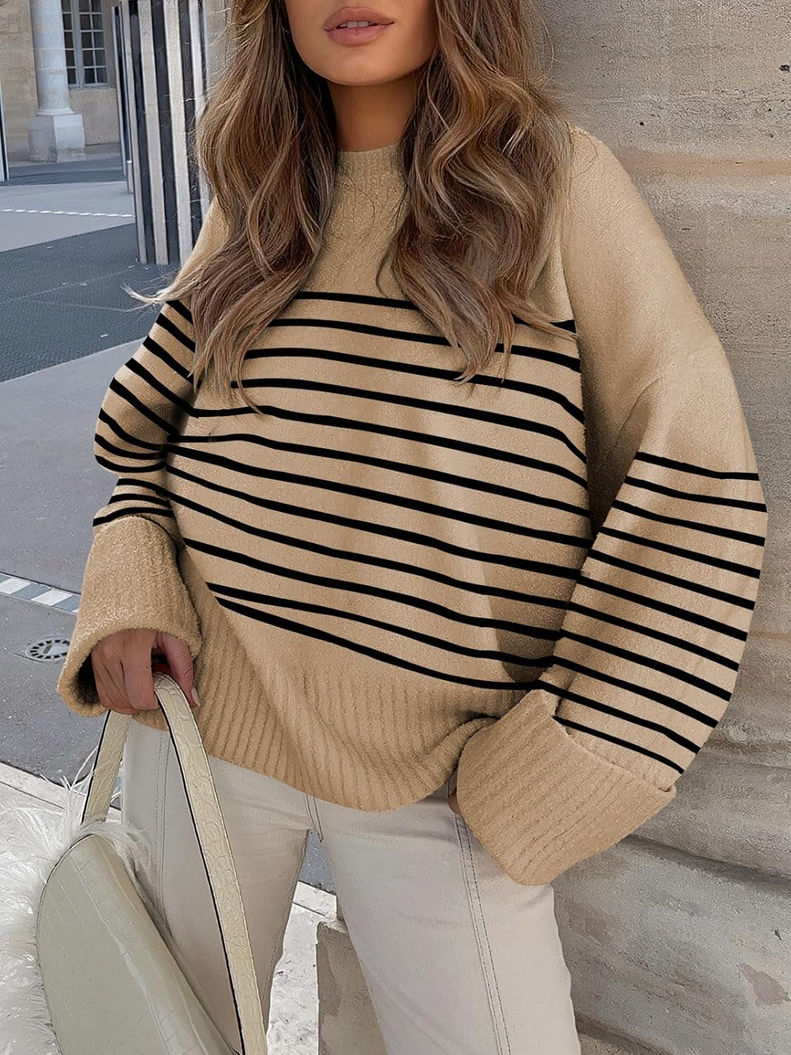 Women's Oversized Sweaters 2025 Long Sleeve Fuzzy Knit Casual Chunky Pullover Sweater Fall Outfits Clothes