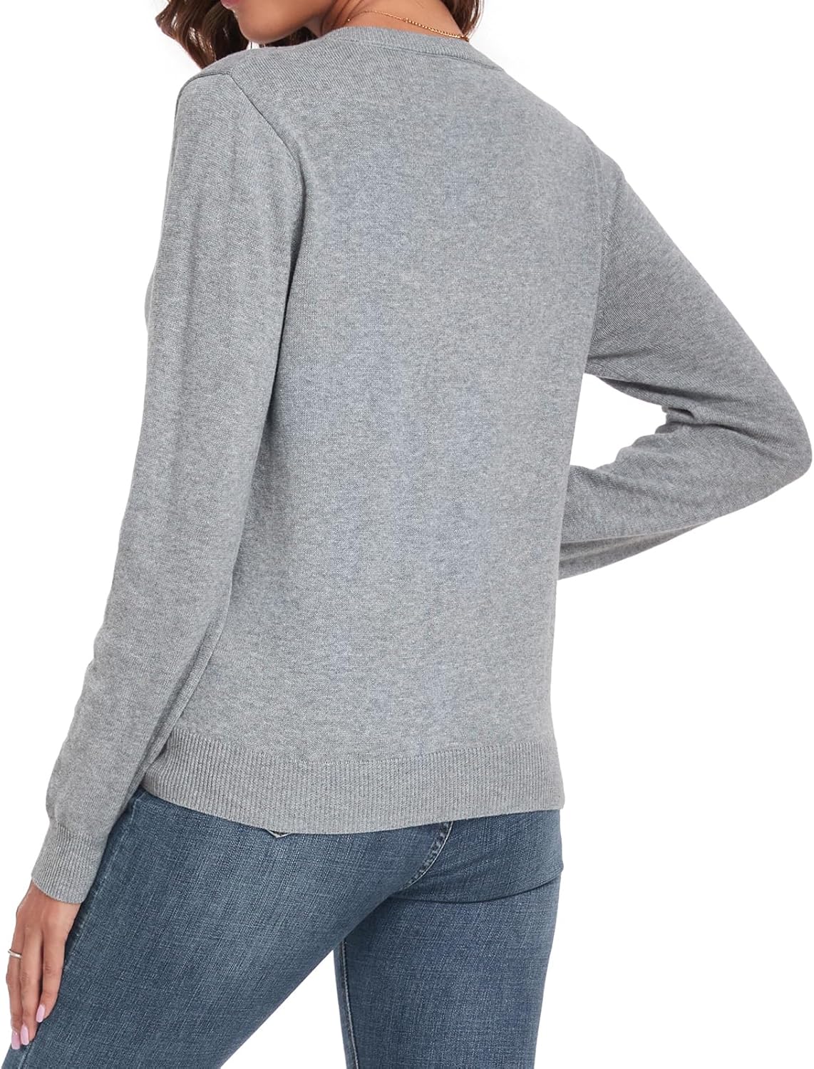 Women's Sweater 100% Cotton Long Sleeeve Pullover Sweater Soft Lightweight Knit Tops 