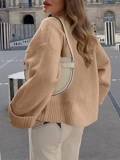 Women's Oversized Sweaters 2025 Long Sleeve Fuzzy Knit Casual Chunky Pullover Sweater Fall Outfits Clothes