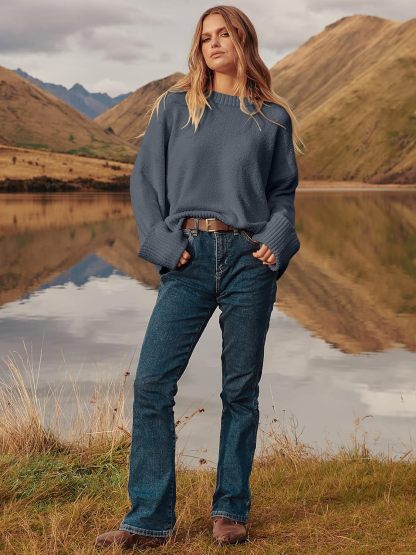 Women's Oversized Sweaters 2025 Long Sleeve Fuzzy Knit Casual Chunky Pullover Sweater Fall Outfits Clothes