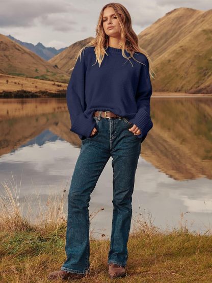 Women's Oversized Sweaters 2025 Long Sleeve Fuzzy Knit Casual Chunky Pullover Sweater Fall Outfits Clothes