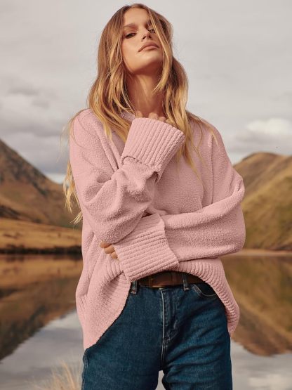 Women's Oversized Sweaters 2025 Long Sleeve Fuzzy Knit Casual Chunky Pullover Sweater Fall Outfits Clothes