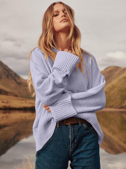 Women's Oversized Sweaters 2025 Long Sleeve Fuzzy Knit Casual Chunky Pullover Sweater Fall Outfits Clothes
