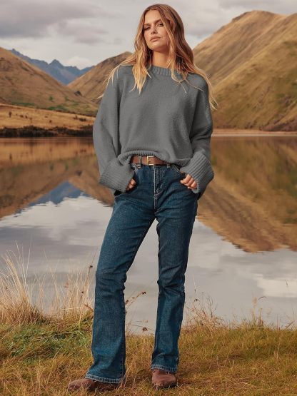 Women's Oversized Sweaters 2025 Long Sleeve Fuzzy Knit Casual Chunky Pullover Sweater Fall Outfits Clothes