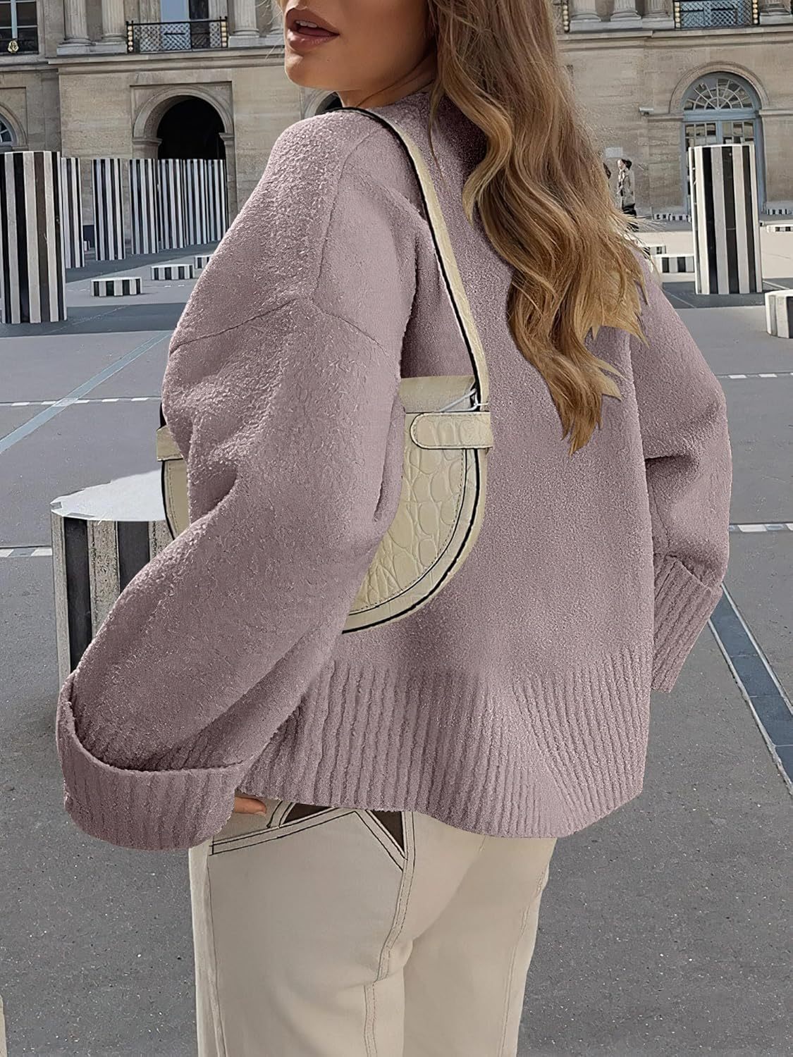 Women's Oversized Sweaters 2025 Long Sleeve Fuzzy Knit Casual Chunky Pullover Sweater Fall Outfits Clothes