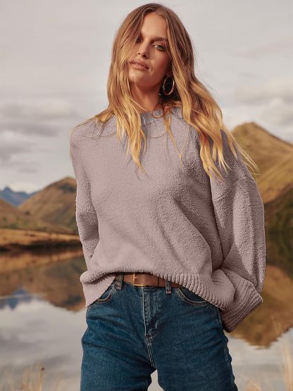 Women's Oversized Sweaters 2025 Long Sleeve Fuzzy Knit Casual Chunky Pullover Sweater Fall Outfits Clothes