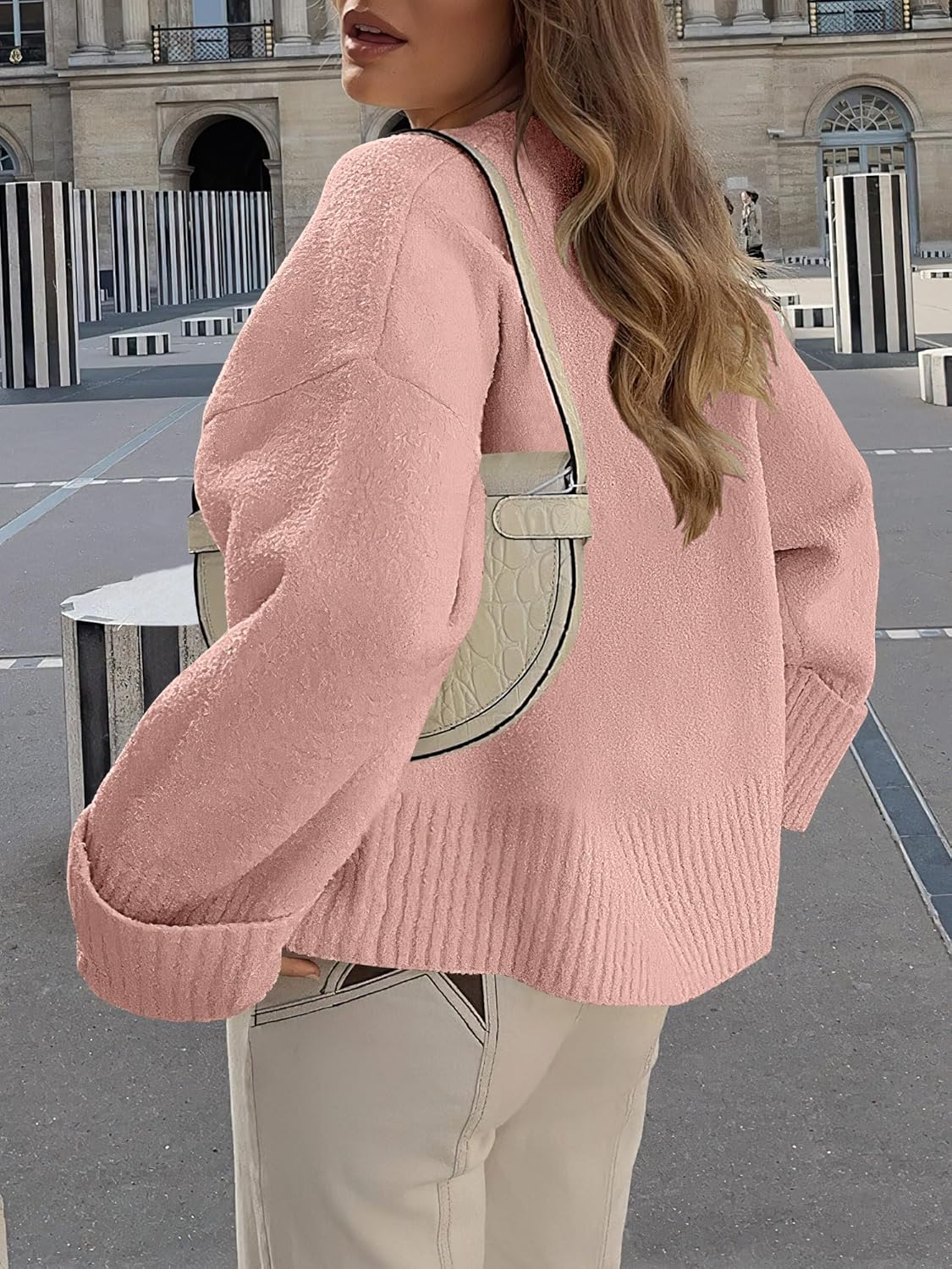 Women's Oversized Sweaters 2025 Long Sleeve Fuzzy Knit Casual Chunky Pullover Sweater Fall Outfits Clothes