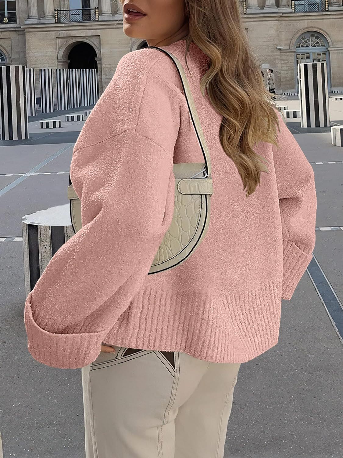 Women's Oversized Sweaters 2025 Long Sleeve Fuzzy Knit Casual Chunky Pullover Sweater Fall Outfits Clothes